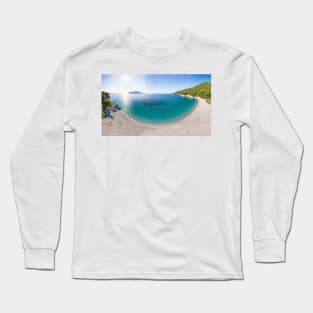 The beach Kastani of Skopelos island from drone, Greece Long Sleeve T-Shirt